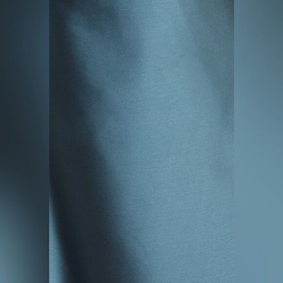 Amsale NWT Draped Satin Asymmetric Cocktail Dress in Petrol Size 12 MSRP $595 - Picture 7 of 11